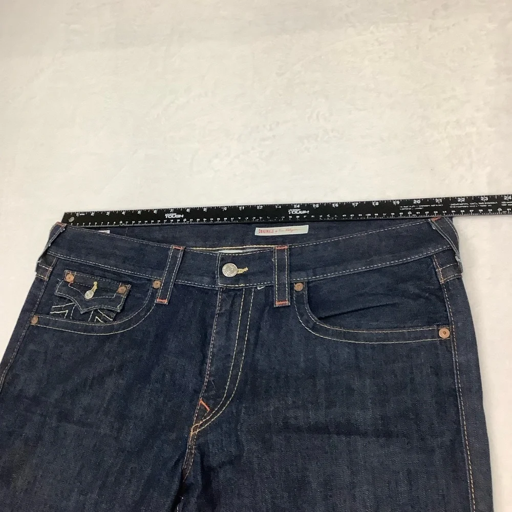 True Religion Men’s Ricky Straight Leg Jeans Size 40 x 32 Dark Wash Blue